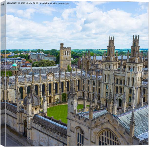 Heavenly Views of Oxford Canvas Print by Cliff Kinch
