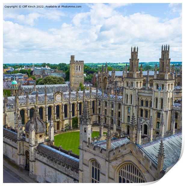 Heavenly Views of Oxford Print by Cliff Kinch