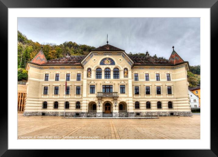 Government House Of Liechtenstein  Framed Mounted Print by David Pyatt