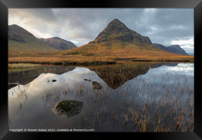 Majestic Highland Reflections Framed Print by Steven Nokes