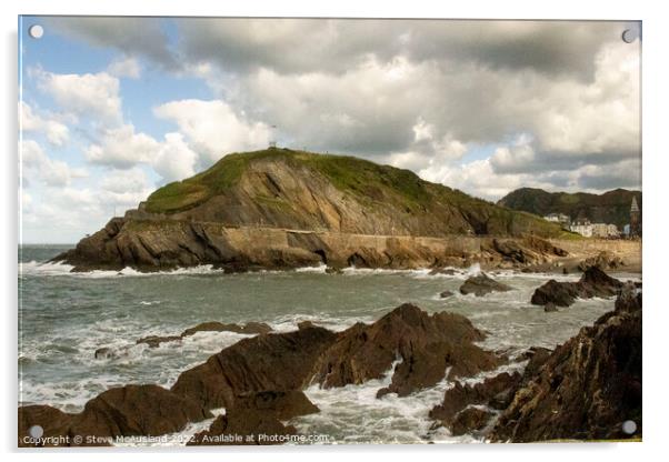 Capstone Point: The Roaring North Devon Coast Acrylic by Stephen Thomas Photography 