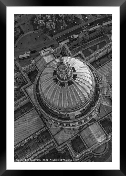 Aerial London overhead dome St Pauls Cathedral Framed Mounted Print by Spotmatik 