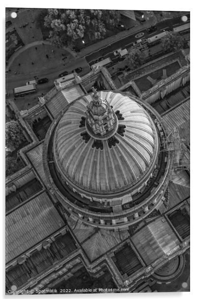 Aerial London overhead dome St Pauls Cathedral Acrylic by Spotmatik 