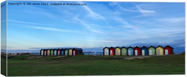 Christmas time at the beach huts Canvas Print by Jim Jones