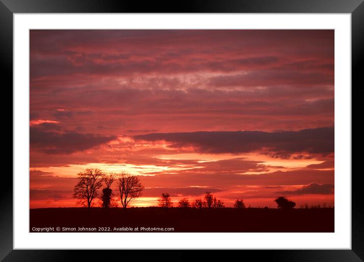 Cotswold sunrise  Framed Mounted Print by Simon Johnson