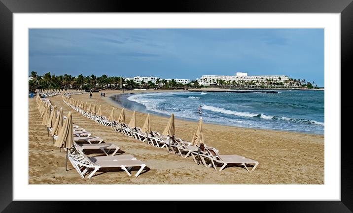 Beach at Costa Teguise Framed Mounted Print by Joyce Storey