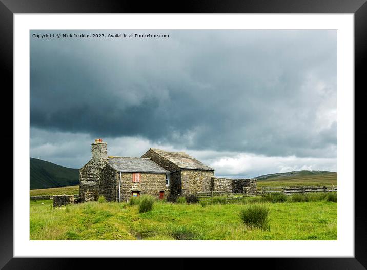 Abandoned Farm and Barns near Uldale off Garsdale in Cumbria Framed Mounted Print by Nick Jenkins
