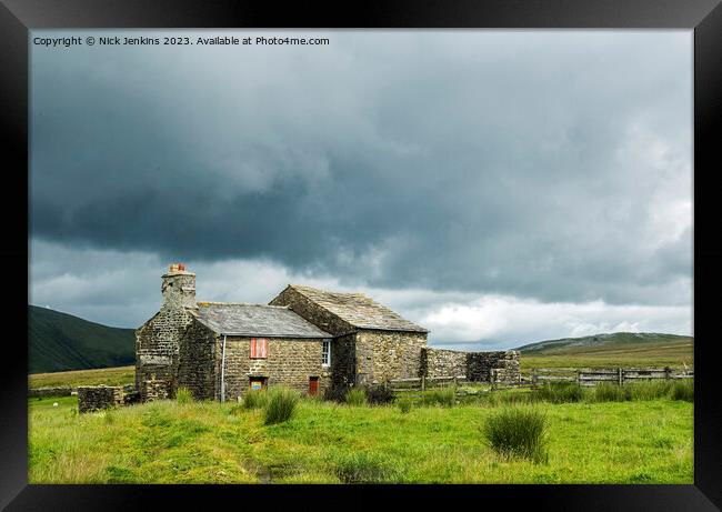 Abandoned Farm and Barns near Uldale off Garsdale in Cumbria Framed Print by Nick Jenkins