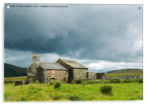 Abandoned Farm and Barns near Uldale off Garsdale in Cumbria Acrylic by Nick Jenkins