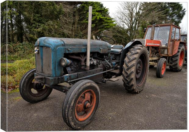 Fordson major Tractor and  a Zetor Crystal  in Cor Canvas Print by kathy white
