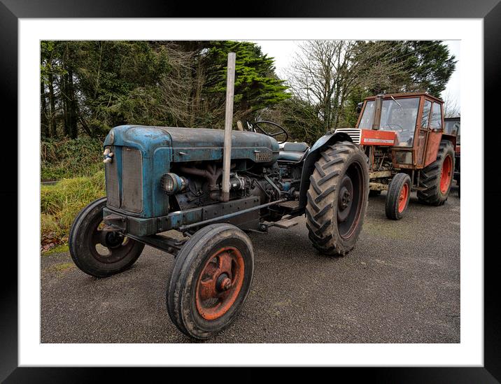 Fordson major Tractor and  a Zetor Crystal  in Cor Framed Mounted Print by kathy white