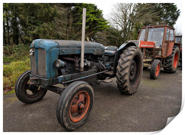 Fordson major Tractor and  a Zetor Crystal  in Cor Print by kathy white