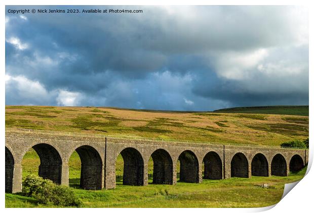 Dandrymire Viaduct Close to Garsdale Station Cumbria Print by Nick Jenkins