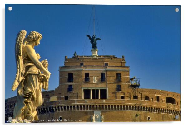 The Fortress of Castel Sant' Angelo, Rome, Italy. Acrylic by Luigi Petro