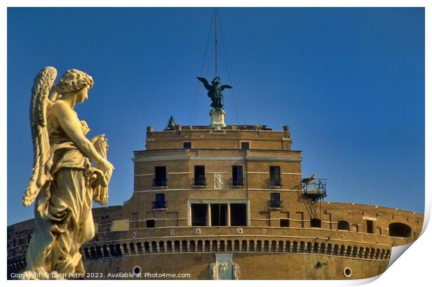 The Fortress of Castel Sant' Angelo, Rome, Italy. Print by Luigi Petro