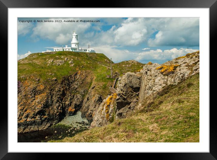 Strumble Head Lighthouse North Pembrokeshire Coast Framed Mounted Print by Nick Jenkins