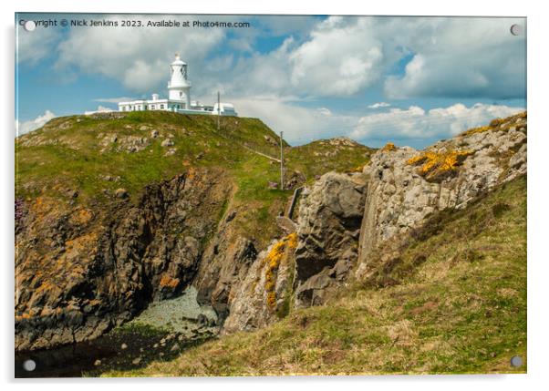 Strumble Head Lighthouse North Pembrokeshire Coast Acrylic by Nick Jenkins