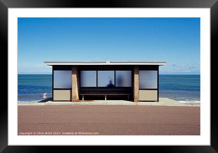 Seaside shelter on promenade in Llandudno Wales UK Framed Mounted Print by Chris Brink