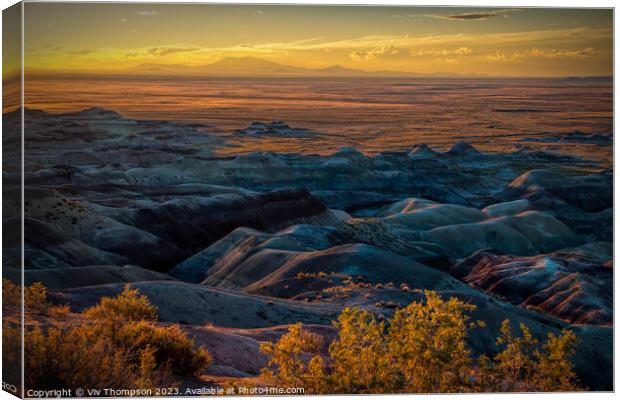 The Painted Desert Sunset  Canvas Print by Viv Thompson