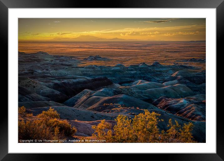 The Painted Desert Sunset  Framed Mounted Print by Viv Thompson