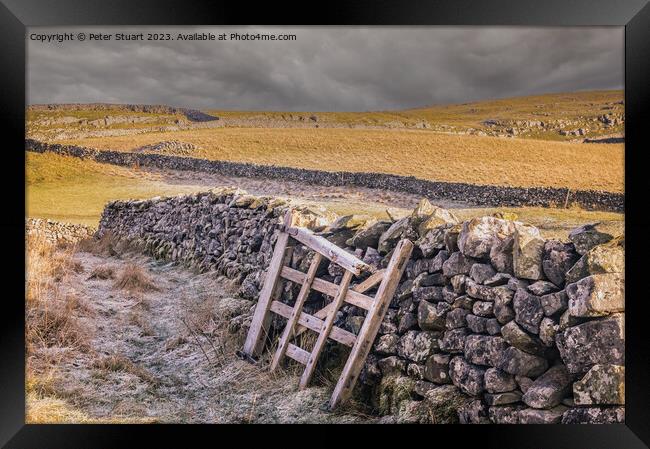 Winter walking from Langcliffe to Settle in the Yorkshire Dales Framed Print by Peter Stuart