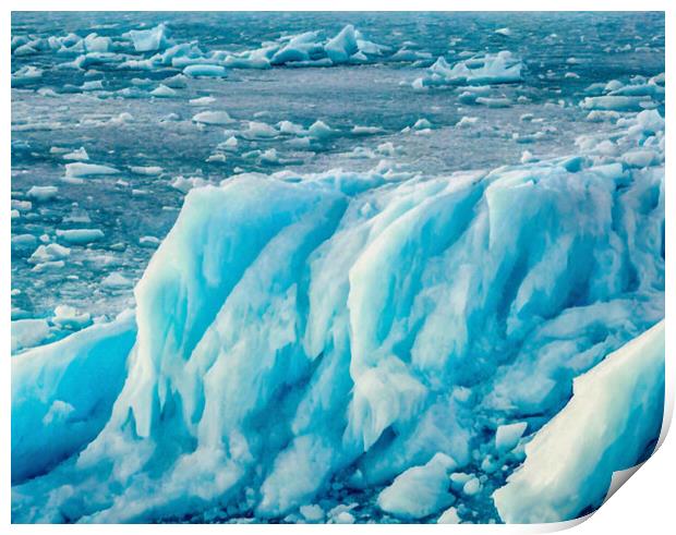 Melting Glacier's Majestic Journey Print by Roger Mechan