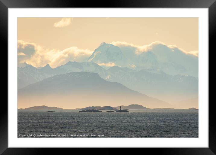 Faro les Eclaireurs lighthouse in the Beagle Channel Framed Mounted Print by Sebastien Greber
