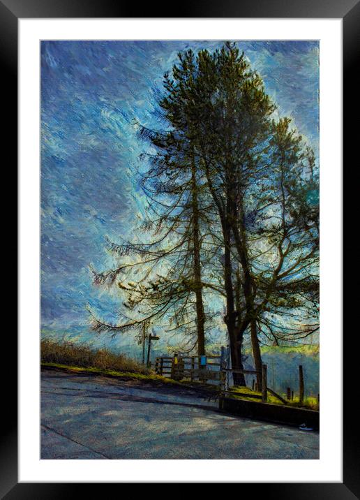 01 Scene's of Yorkshire Oil Painting Effect Baitings Tree Framed Mounted Print by Glen Allen