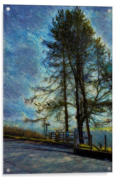 01 Scene's of Yorkshire Oil Painting Effect Baitings Tree Acrylic by Glen Allen