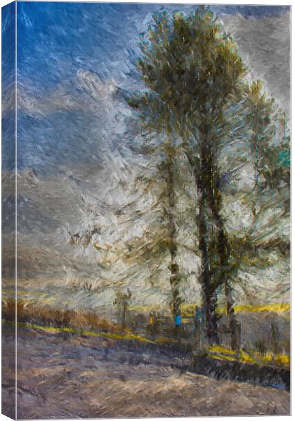 03 Scene's of Yorkshire Oil Painting Effect Baitings Tree Canvas Print by Glen Allen