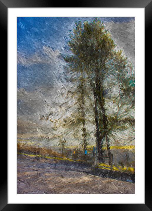 03 Scene's of Yorkshire Oil Painting Effect Baitings Tree Framed Mounted Print by Glen Allen