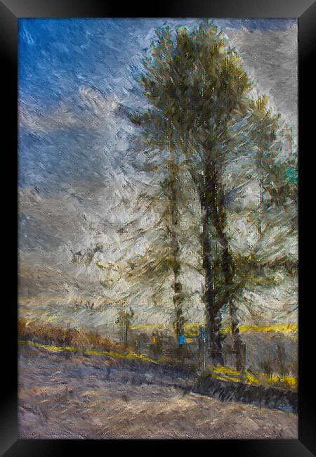 03 Scene's of Yorkshire Oil Painting Effect Baitings Tree Framed Print by Glen Allen