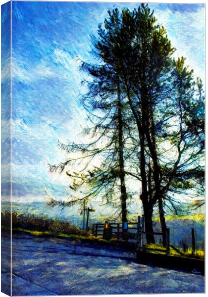 02 Scene's of Yorkshire Oil Painting Effect Baitings Tree Canvas Print by Glen Allen