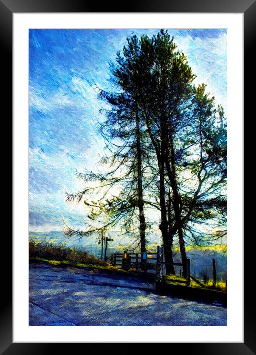 02 Scene's of Yorkshire Oil Painting Effect Baitings Tree Framed Mounted Print by Glen Allen