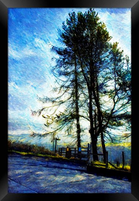 02 Scene's of Yorkshire Oil Painting Effect Baitings Tree Framed Print by Glen Allen