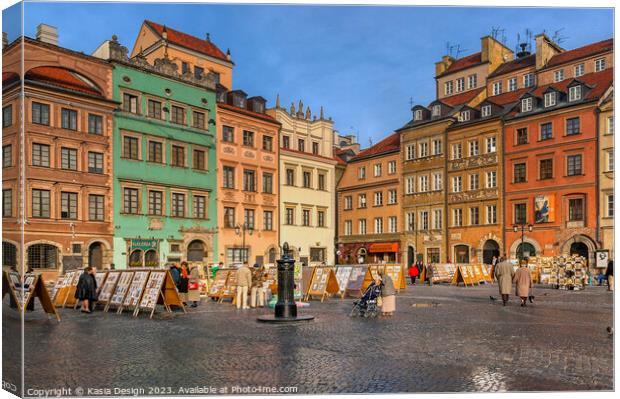 Old Town Market Place, Warsaw, Poland Canvas Print by Kasia Design