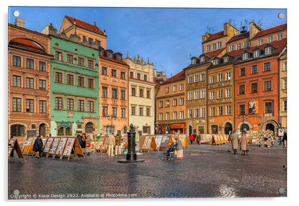 Old Town Market Place, Warsaw, Poland Acrylic by Kasia Design