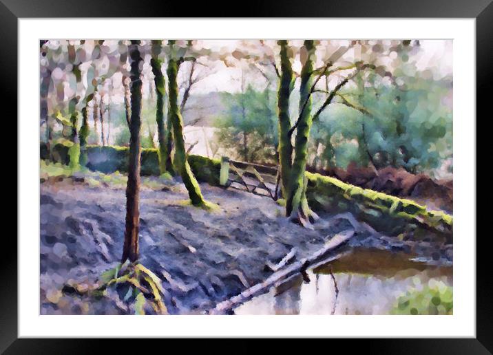 Ogden Water Woodland - Acrylic Painting Effect Framed Mounted Print by Glen Allen
