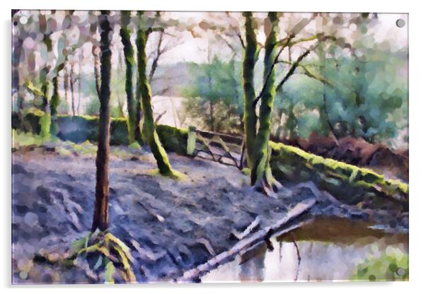 Ogden Water Woodland - Acrylic Painting Effect Acrylic by Glen Allen