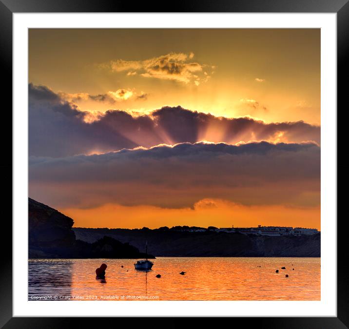 Sunset Arenal D'en Castell, Menorca, Spain. Framed Mounted Print by Craig Yates
