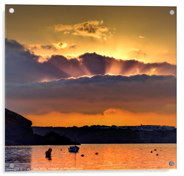 Sunset Arenal D'en Castell, Menorca, Spain. Acrylic by Craig Yates