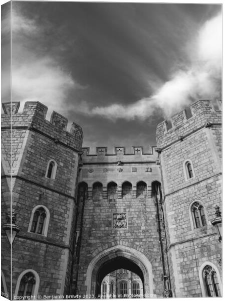 Windsor Castle Black & White Canvas Print by Benjamin Brewty