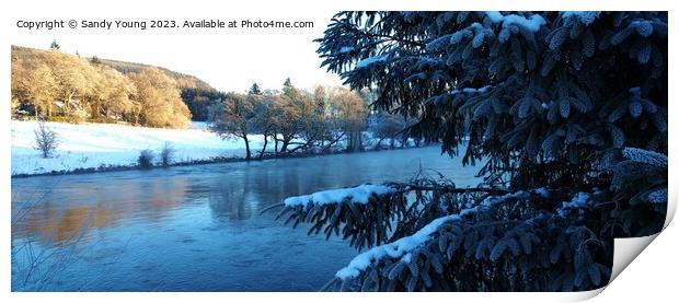 Majestic River Tay in Winter Print by Sandy Young