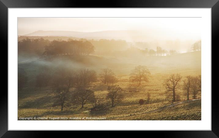 Petworth Park Winter's Sunrise Framed Mounted Print by Chester Tugwell