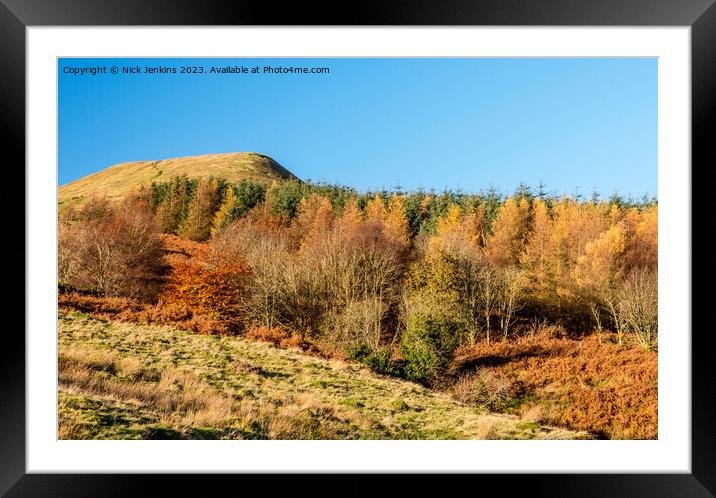 Torpantau Hill in Autumn Brecon Beacons  Framed Mounted Print by Nick Jenkins