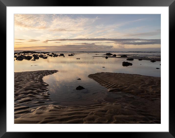 Beautiful sunset clouds at Westward Ho! Framed Mounted Print by Tony Twyman