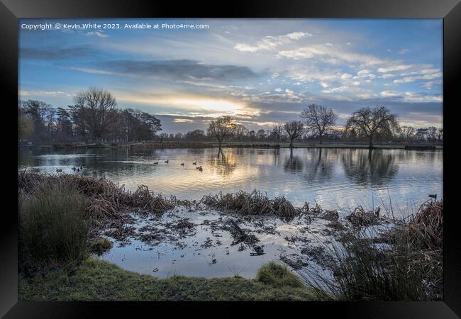 Cold early January dawn at Bushy Park Framed Print by Kevin White