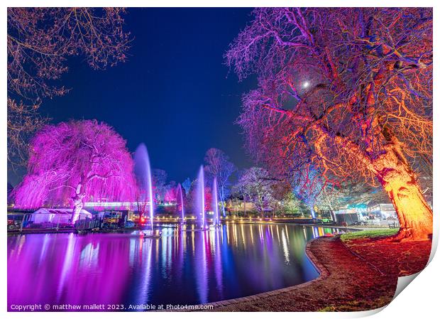 Colchester Illuminated Lake Print by matthew  mallett