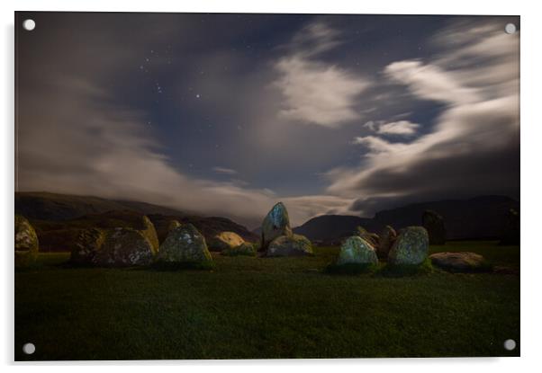 Castlerigg Stone Circle by night Acrylic by Gosia Niemczura