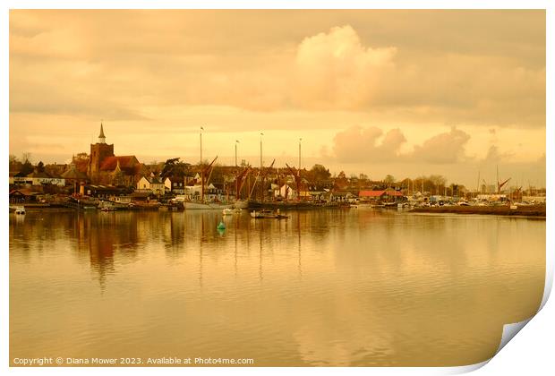 Maldon Hythe Sunset Essex Print by Diana Mower